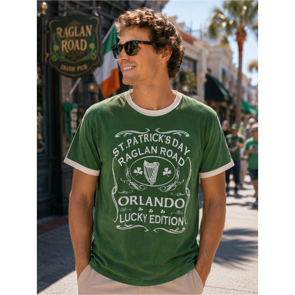 St Patrick's Day Raglan Road Orlando Lucky Edition Tee Shirt Medium Green